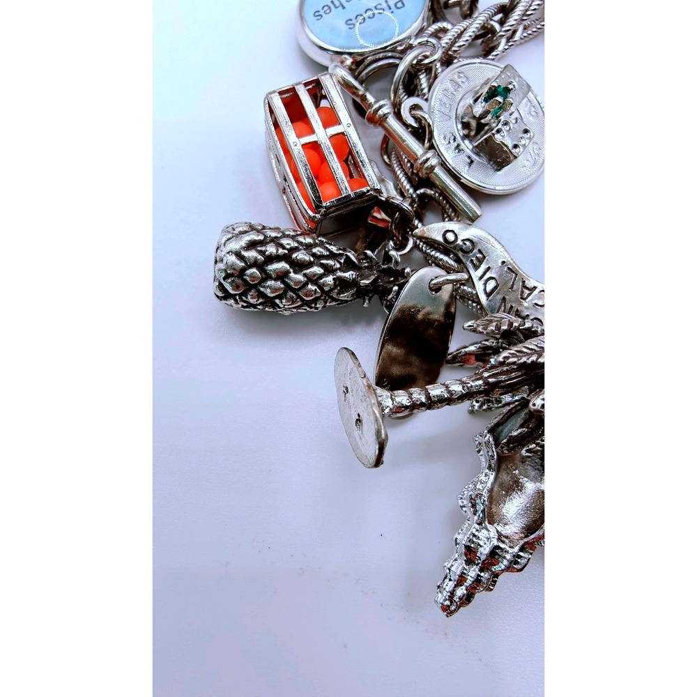Vintage World Travelers Charm Bracelet Silver  55g London Vegas Munich & more - Picture 7 of 16